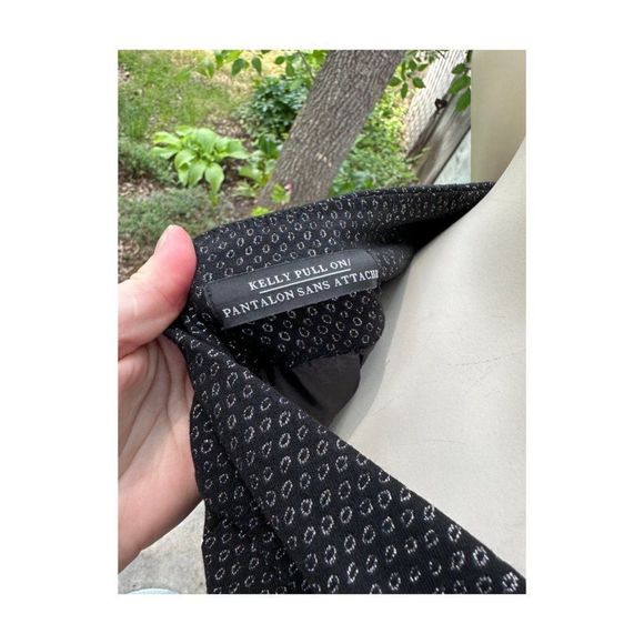 Lord & Taylor Kelly Pull On Black Stretch Trousers Silver Metallic Flat Front 14 - Picture 11 of 14